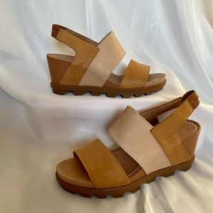 New Sorel Joanie II wedge sandal velvet tan color
